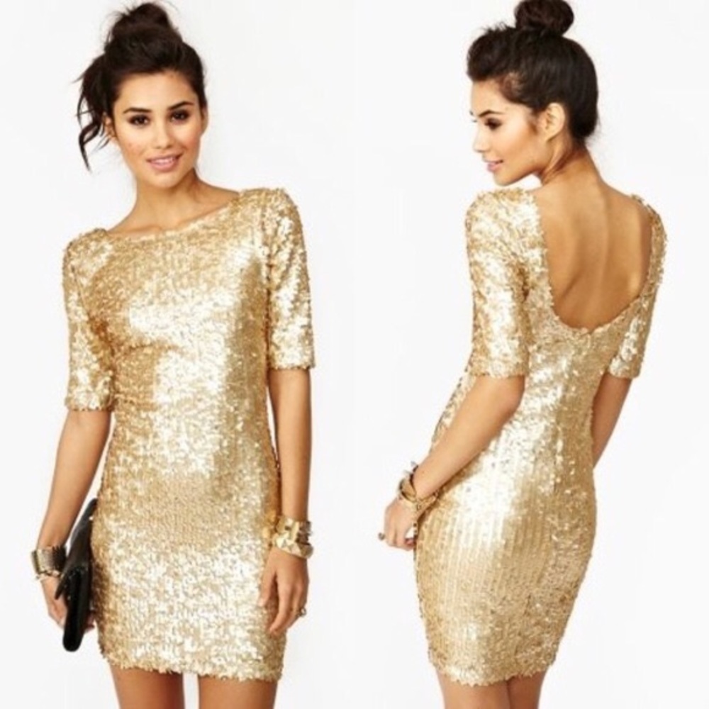 Champagne sequin dress